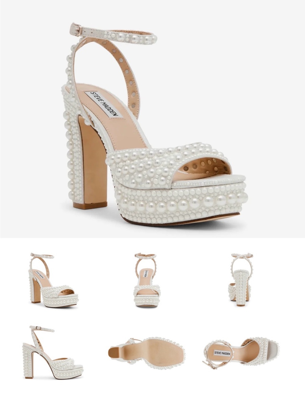 Steve Madden Assured Platform Sandal in Pearl White